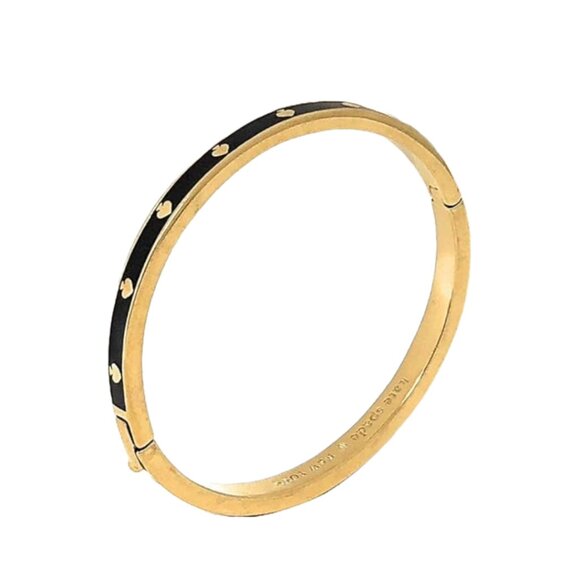 Kate Spade Spade Enamel Hinged Bangle - THE SPADE (Black) - Picture 2 of 4